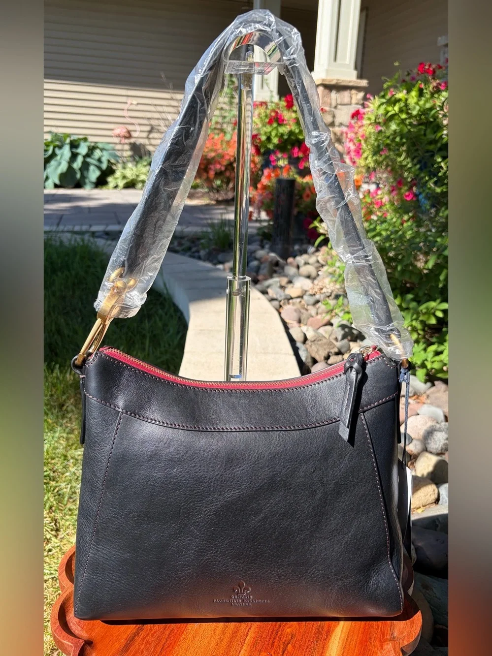 Dooney & Bourke Cassidy Hobo Large Black Florentine Leather NWT